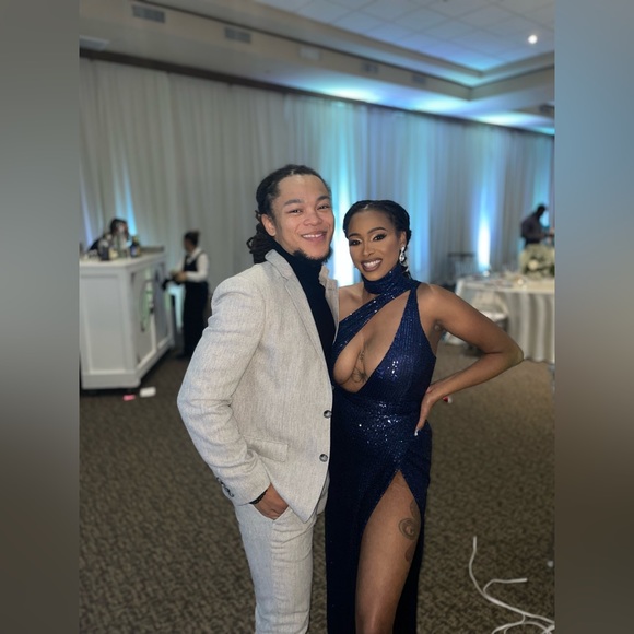 Navy Sequin Dress - Picture 3 of 4